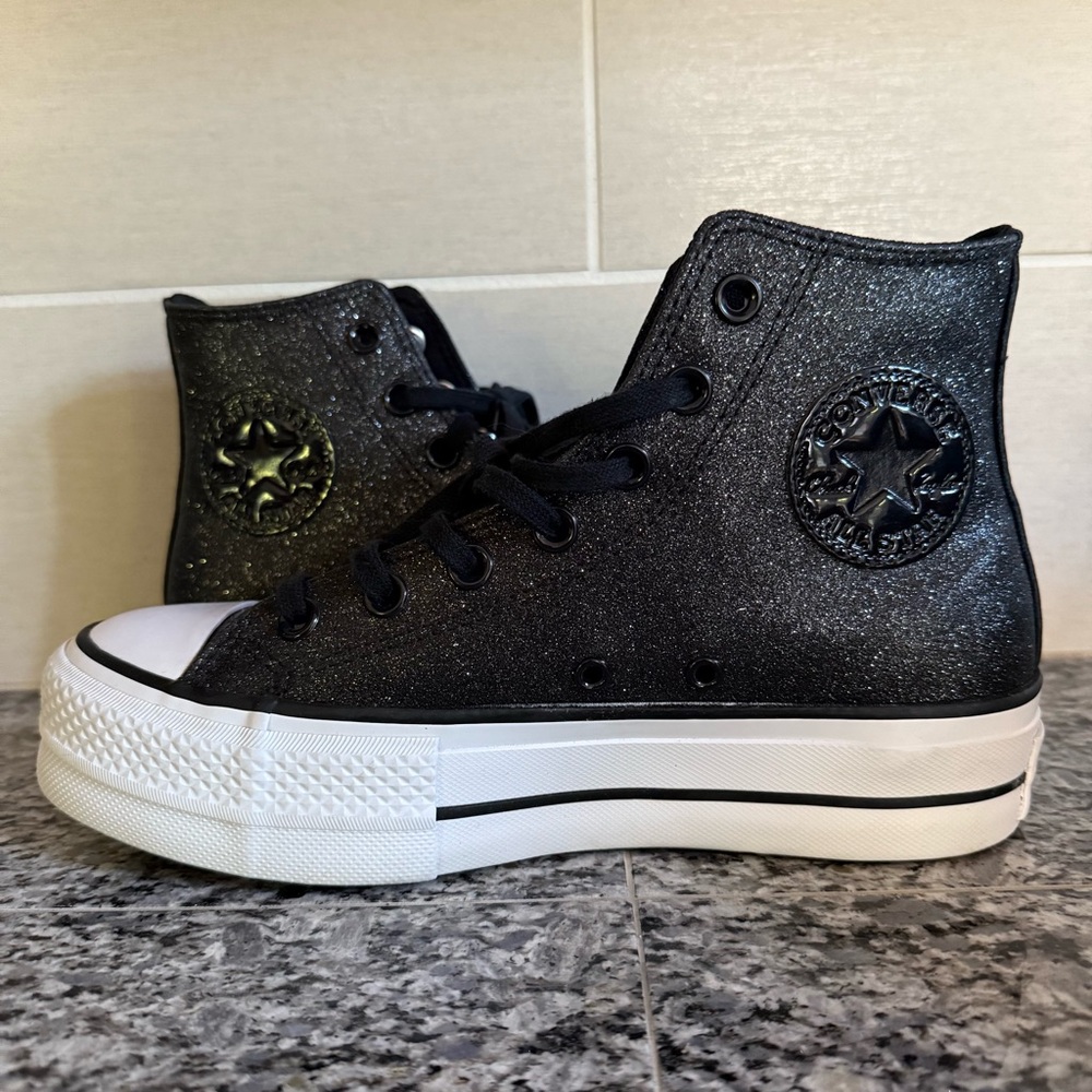 Converse Black Glitter High-Top Sneakers